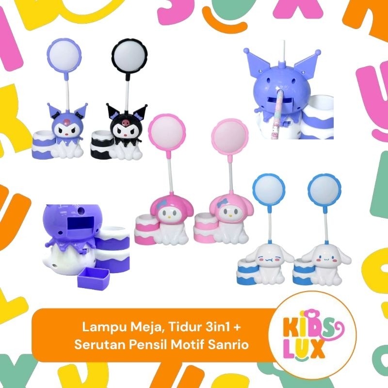 

Lampu Meja,Tidur anak 3in1 + Serutan Pensil Motif Sanrio