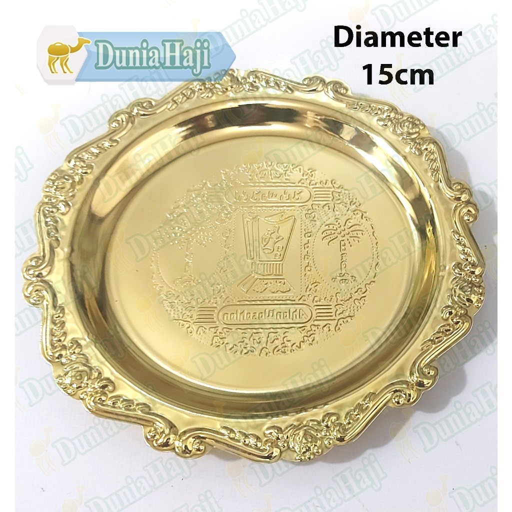 

NAMPAN BULAT BUNDAR ARAB WARNA GOLD EMAS /PCS SOUVENIR OLEH OLEH HAJI DAN UMROH