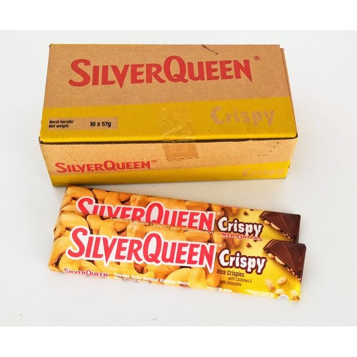 

1 kotak 10 pcs Silverqueen Crispy Rice Crispies 57gr Terlaris