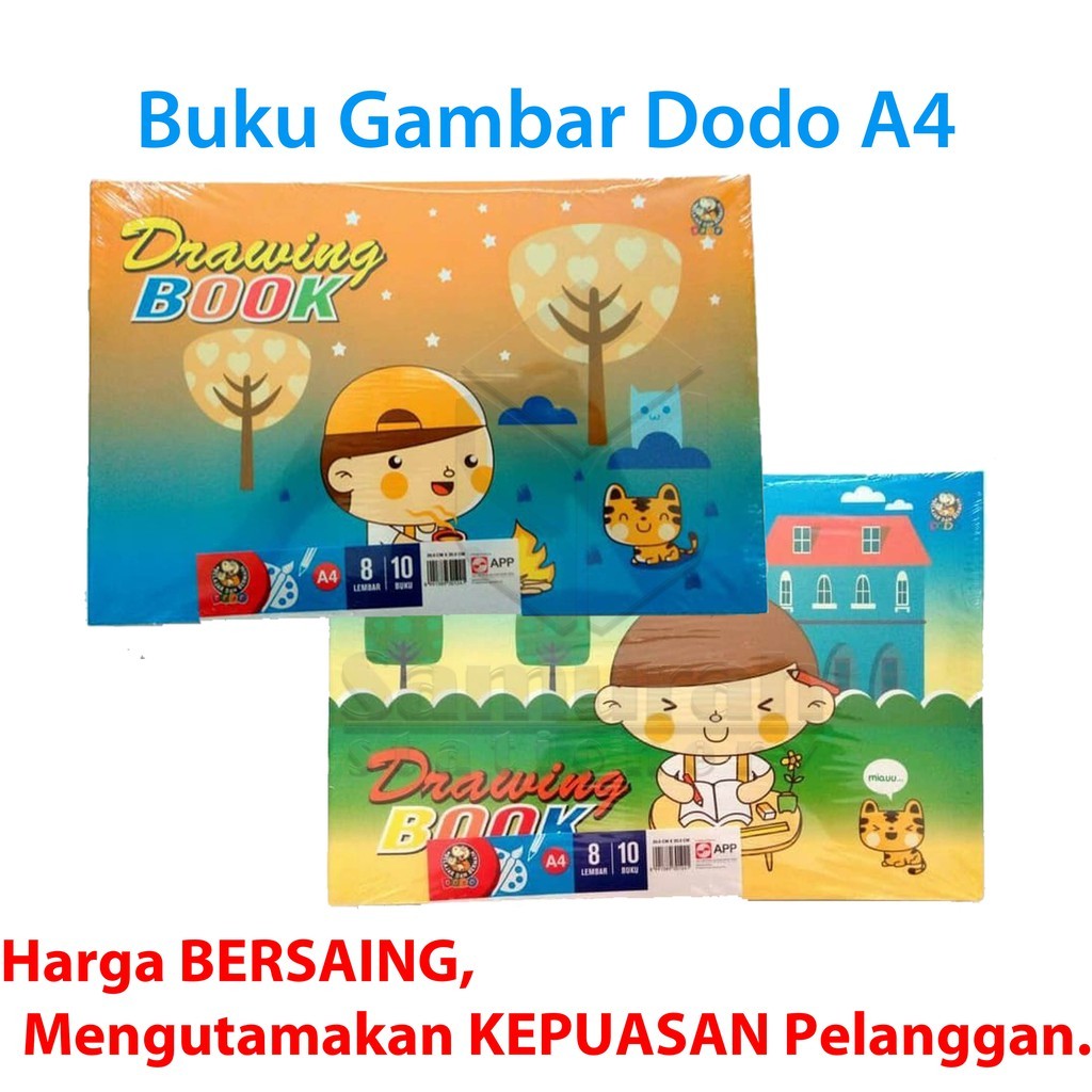 

[READY] Buku Gambar Dodo Ukuran A4 1 Pak isi 10 Buku / Drawing Book Uk A 4 / Buku Sketsa Mengambar