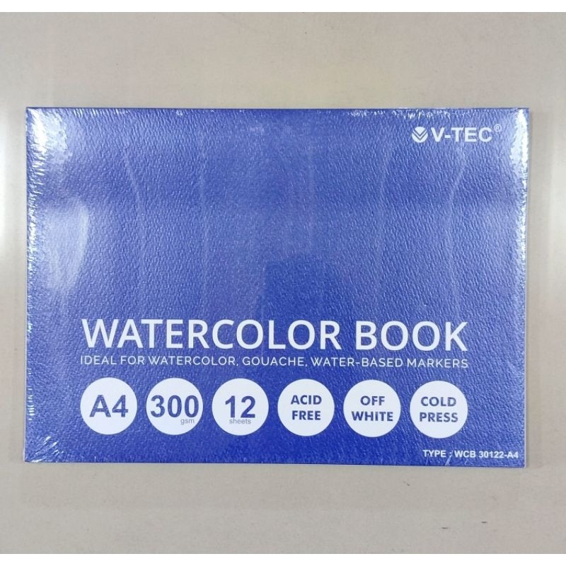 

[READY] Kertas Lukis V-Tec Watercolor Book A4 300 gsm