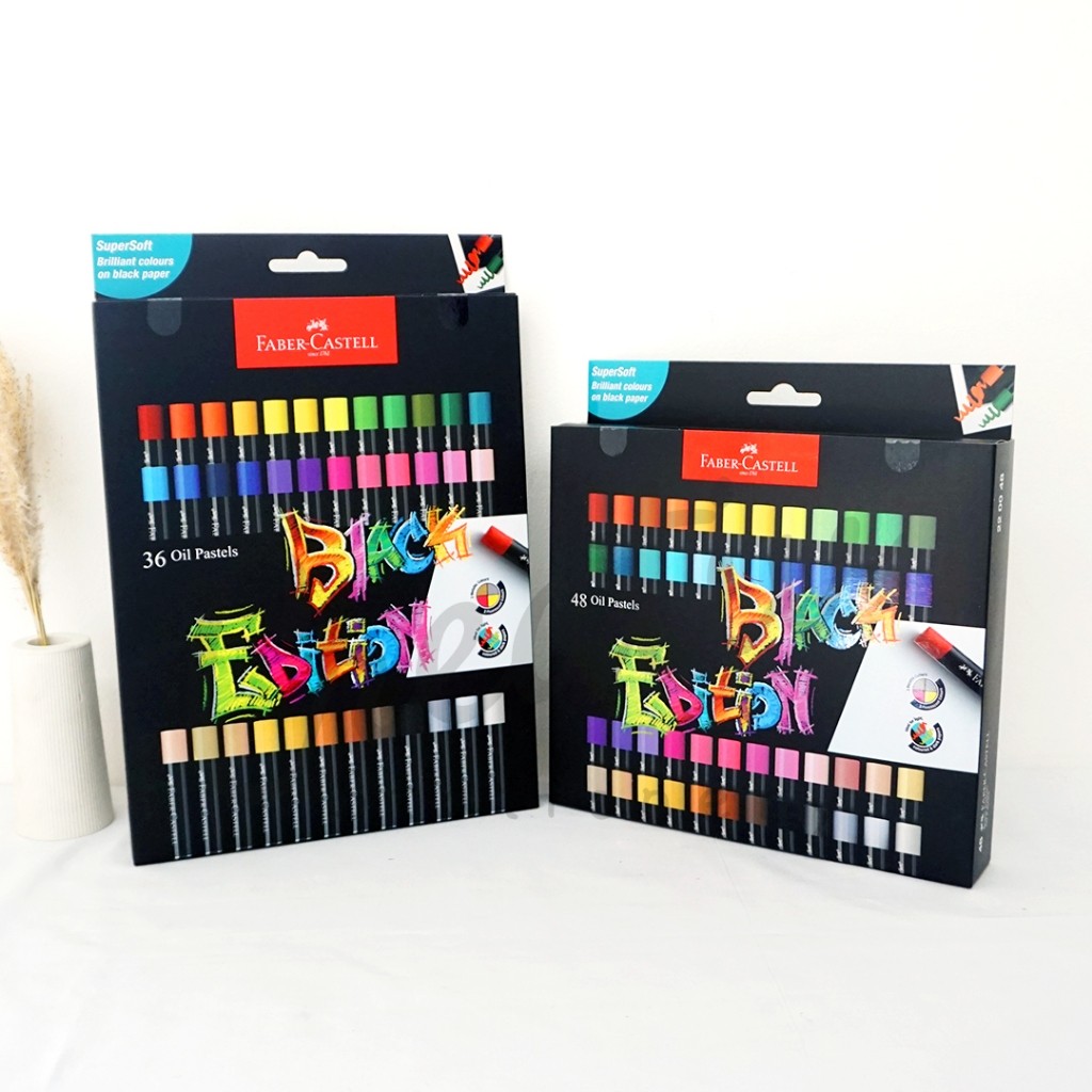

[READY] FABER CASTELL Oil Pastel 12 24 Warna Crayon Black Edition Series