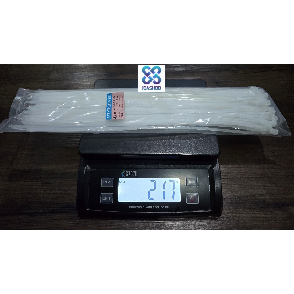 

JH8 Kabel Ties Shisuka/SJS 4.8 x 400 isi 100 buah - putih / hitam, Cable Tie/ Pengikat Kabel/ Dasi