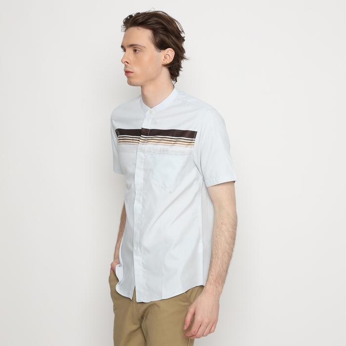 Platini Kemeja Koko Pria Lengan Pendek Katun Biru Muda 931223