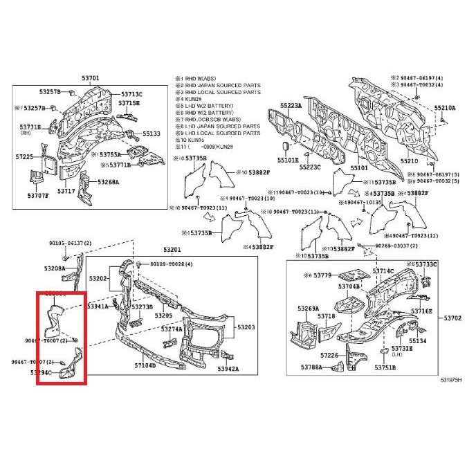 Deflector Radiator Side Set Toyota Hilux Fortuner 2008 -2011 Import Kode 031