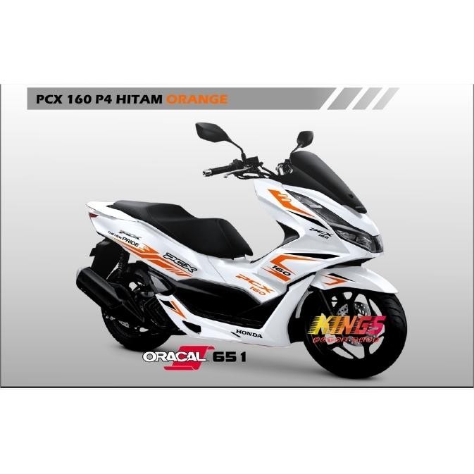 CUTTING STICKER DECAL CUTTING STRIPPING HONDA NEW PCX160 PCX 160 PUTIH