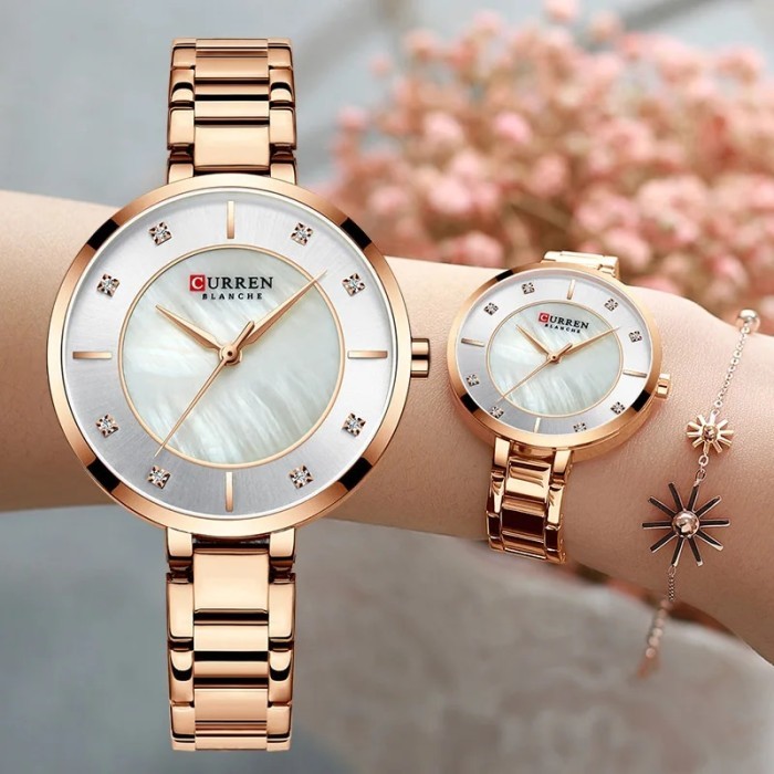 Curren Woman Watches Rose Gold Top Brand Luxury Watch Women Quartz