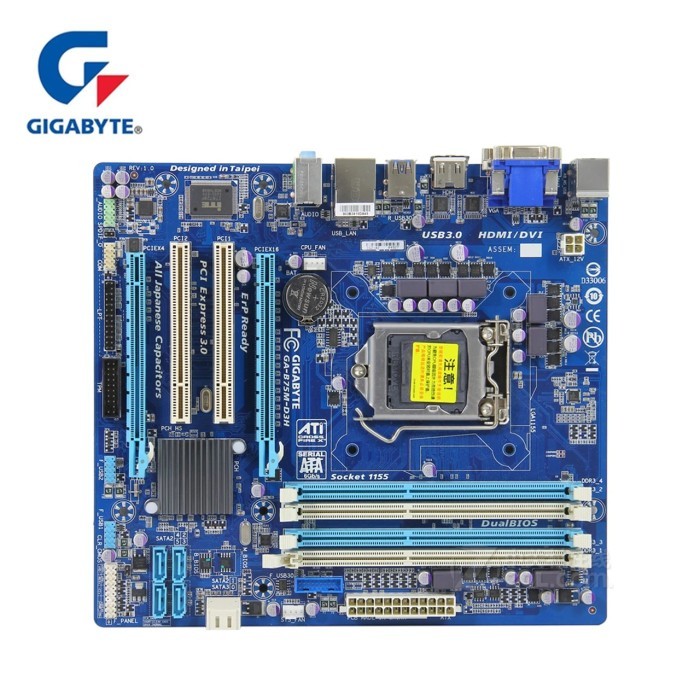 Original Gigabyte GA-B75M-D3H Motherboard LGA 1155 DDR3 RAM 32G B75