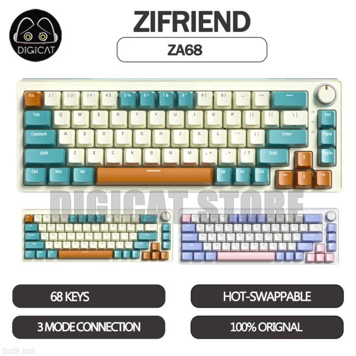 Zifriend ZA68 Mechanical Gamer Keyboard 68 Key Wired Keyboard Hotswap