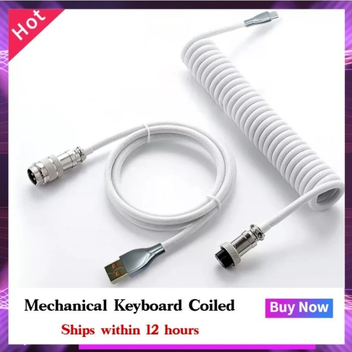 Coiled cable type C Mechanical keyboard wire USB keyboard cable
