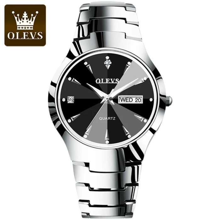 OLEVS Men Watch Fashion Tungsten Steel Strap Waterproof Quartz Watch
