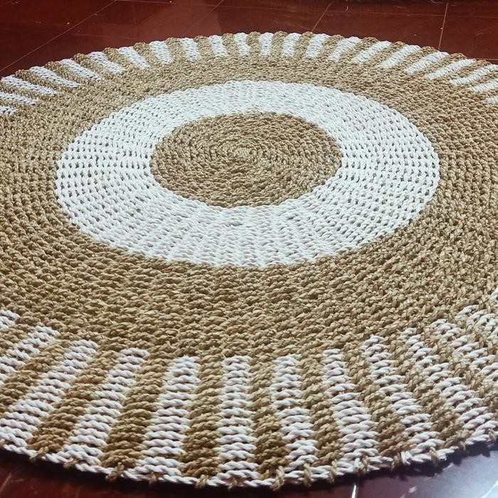 Rug Anyaman Seagrass 120Cm / Karpet Anyaman / Karpet Bulat