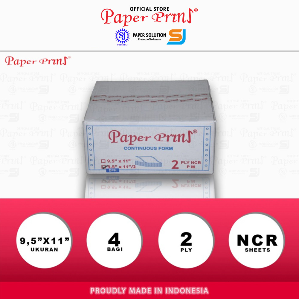

Paperyns Kertas Continuous Form 2PLY NCR DPH 9,5"/2 x 11"/2 (Bagi 4)