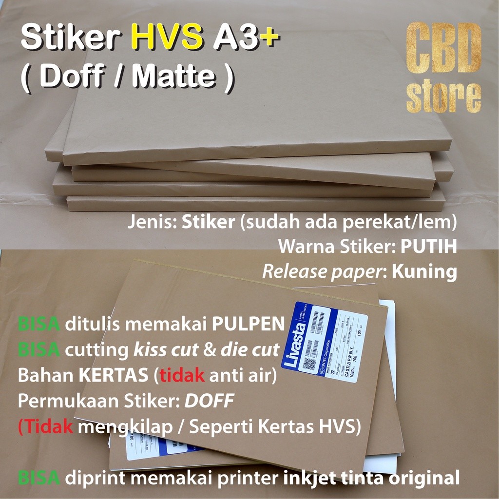 

Stiker HVS A3+ 32,5 x 48,5cm 100 lembar Sticker HVS A3+ merek Lintec