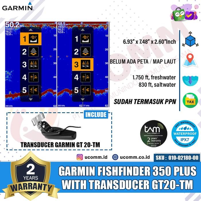 Garmin Fish Finder 350Plus Ff 350 Plus Fishfinder 350 Sonar Ikan Gt20