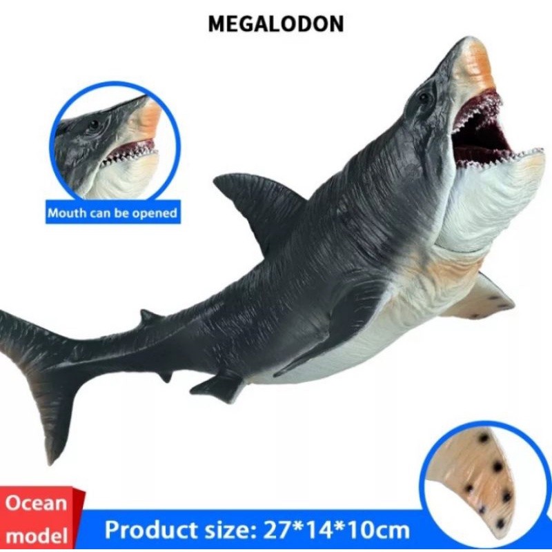 mainan hiu megalodon shark action