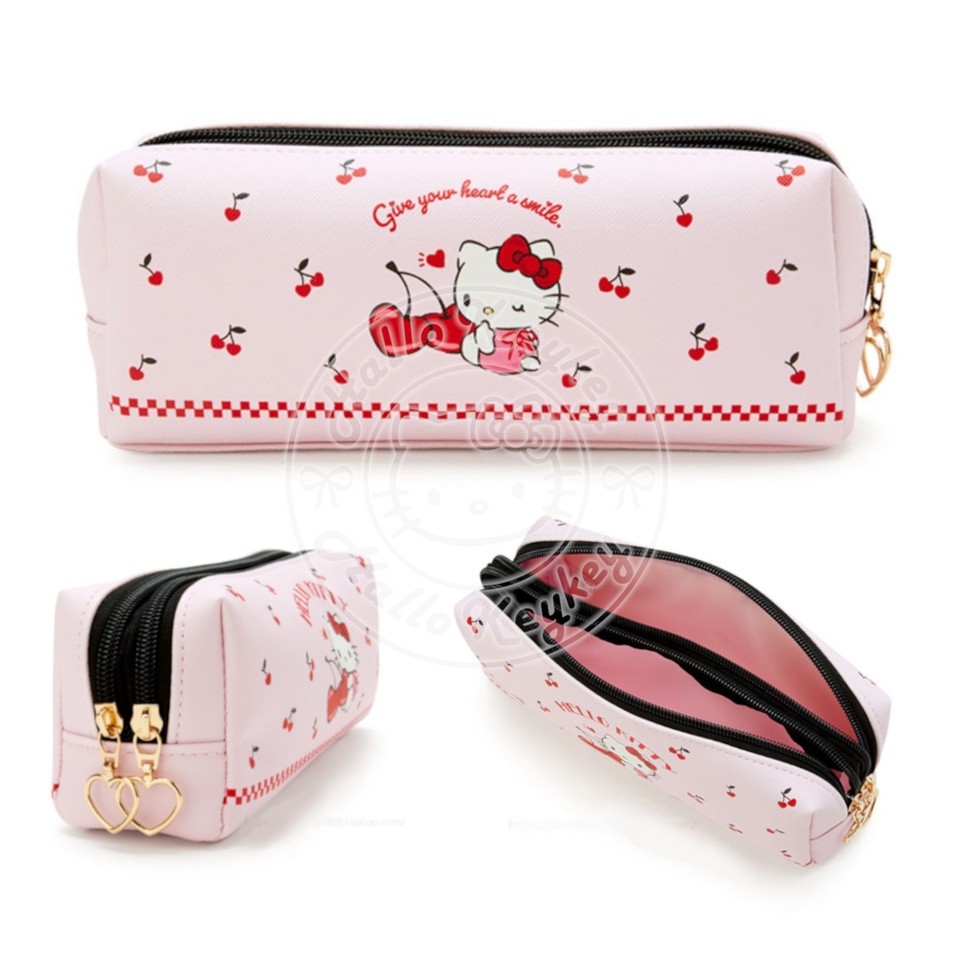 

tempat dompet pensil alat tulis 2 resleting hello kitty original sanrio
