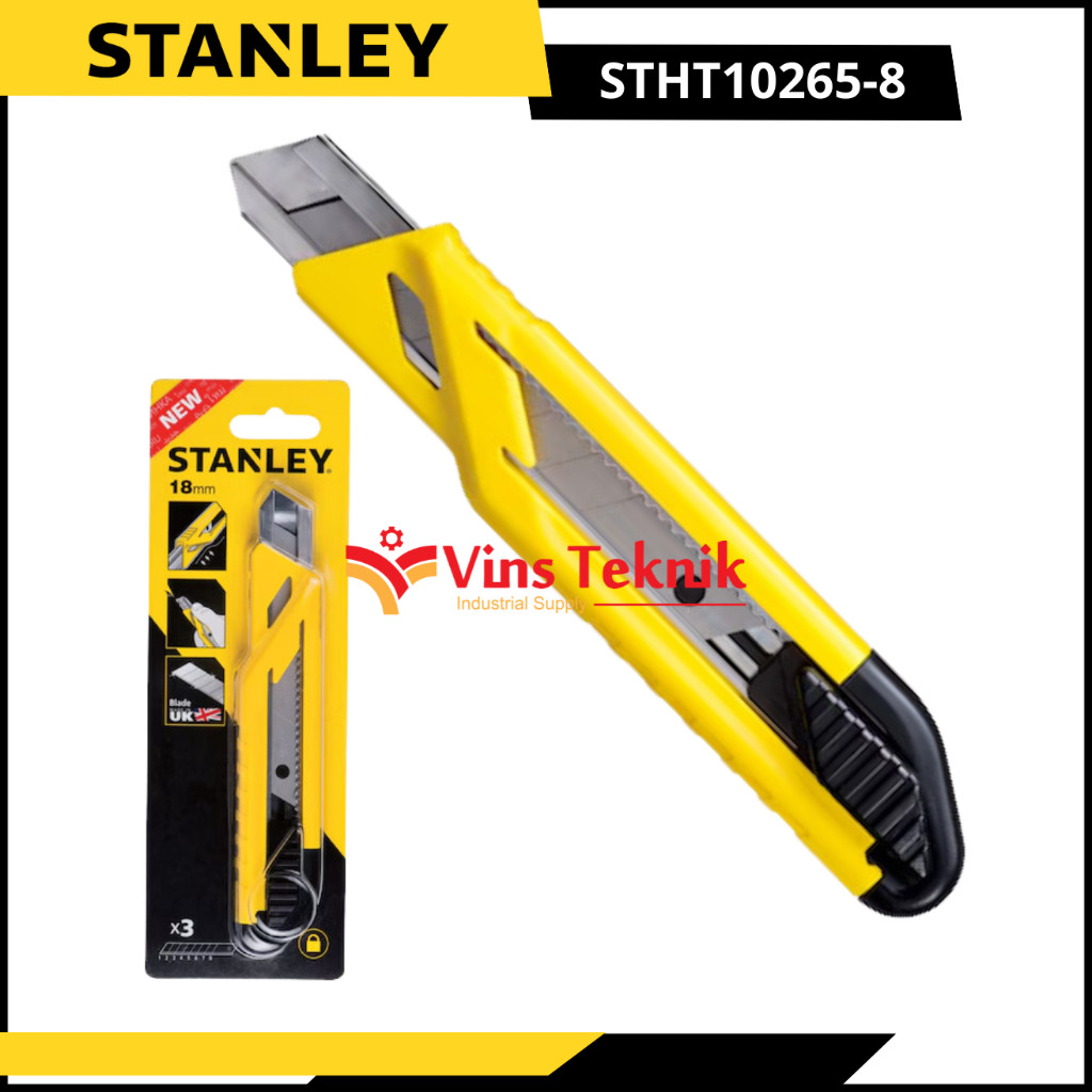 

Pisau Cutter Cuter 18mm ABS Auto Lock Snap Off Knife STANLEY STHT10265-8