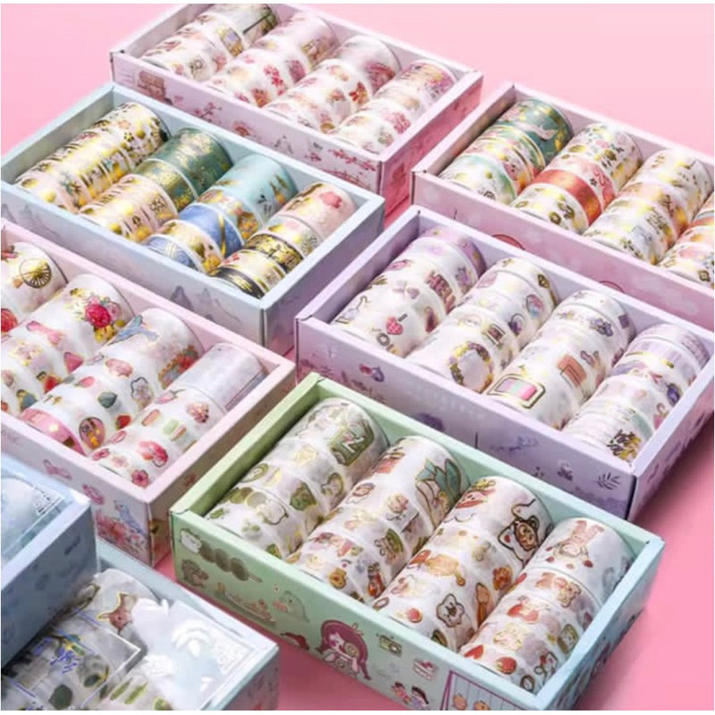 

washi tape selotip premium set gold foil jepang 2
