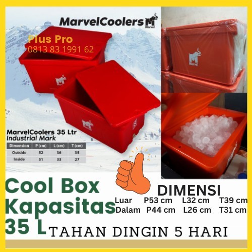 [Expert] Cooler Box 50 L / Marvel Cool es batu kristal mancing marina coolbox