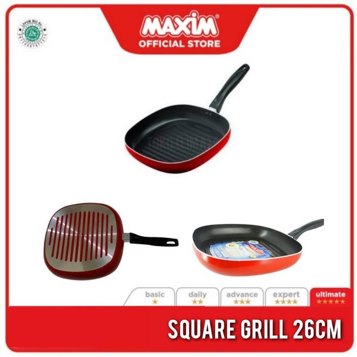 PREMIUM Alat Panggang Teflon Maxim Square Grill 26 cm Teflon Kotak Persegi
