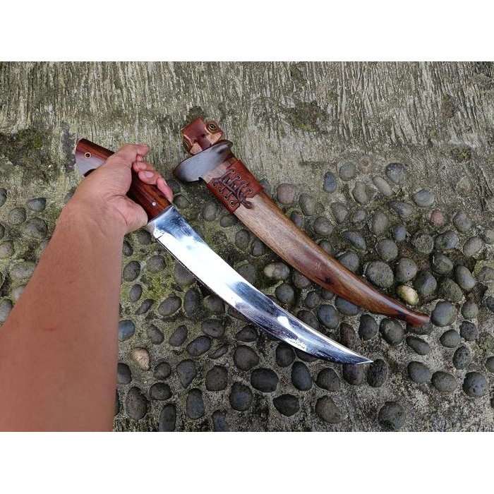 PREMIUM Pisau Golok Sembelih Zambia Songket Bilah Mirror