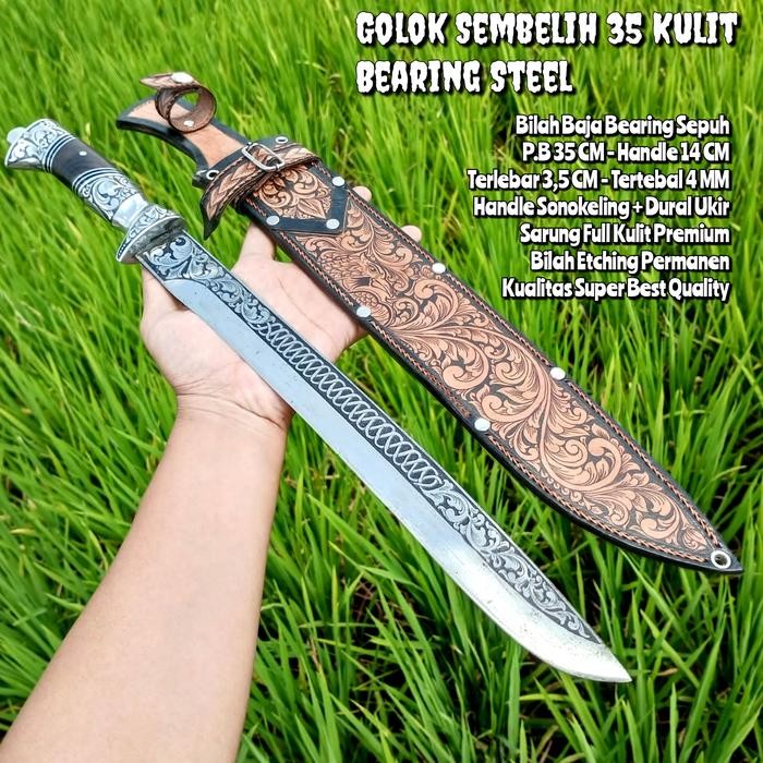 PREMIUM Pisau Golok Sembelih Custom Premium Baja Bearing Super Tajam