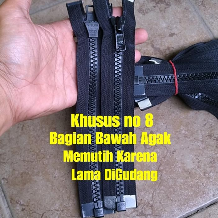PREMIUM Resleting Jaket Tas Vislon Original YKK no 8 Hitam 80cm 31,5 Inci