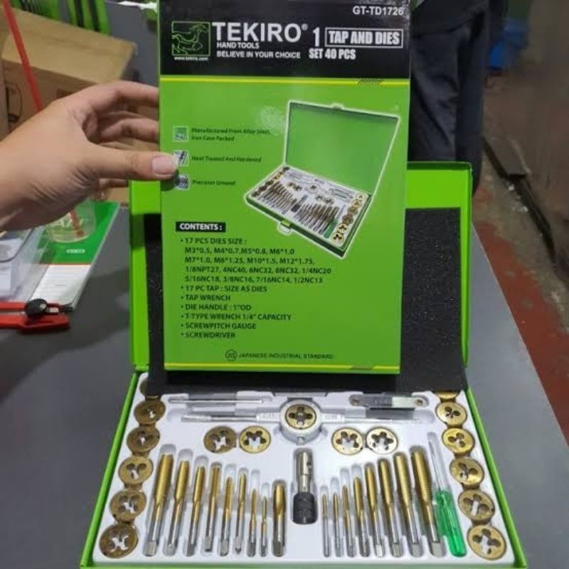 Tap end diee 40 pcs Tekiro alat ulir drat
