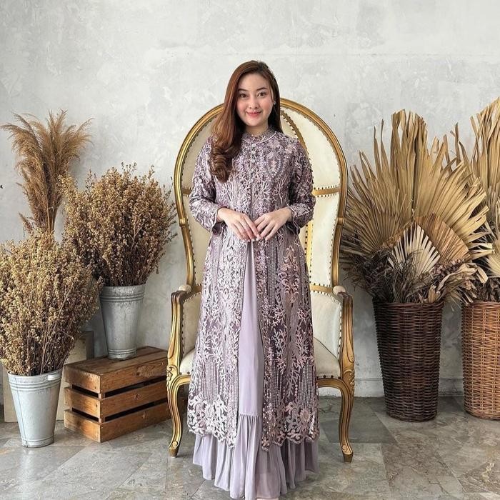 Realpict Purnama Dress - Gamis Mewah - Dress Kondangan - Baju Seragam Pesta Pernikahan - Gamis Pesta