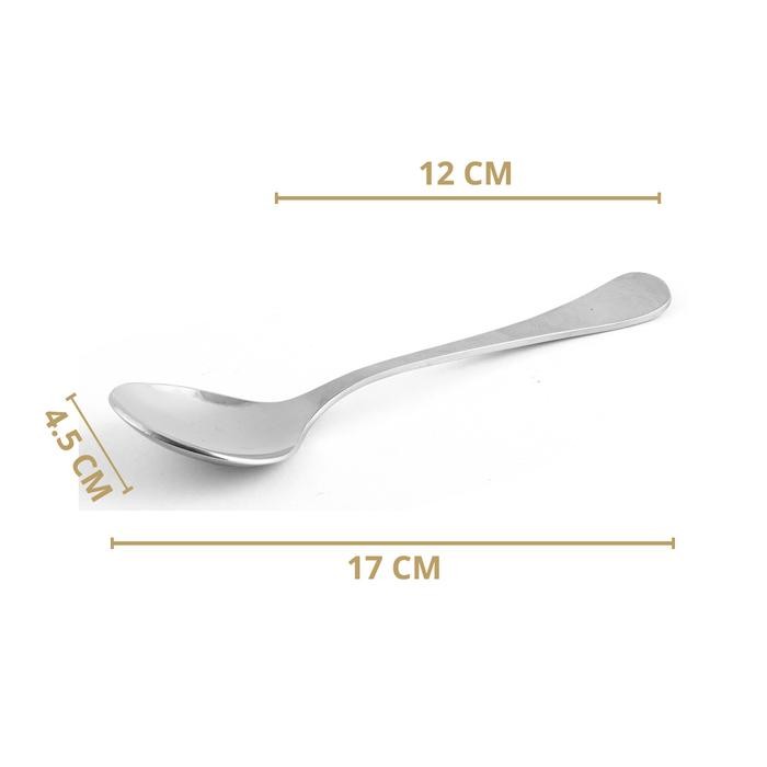 Sendok Sup Stainless Steel 17 Cm Bima E Soup Spoon Hampton Series - Set (6 Pcs)