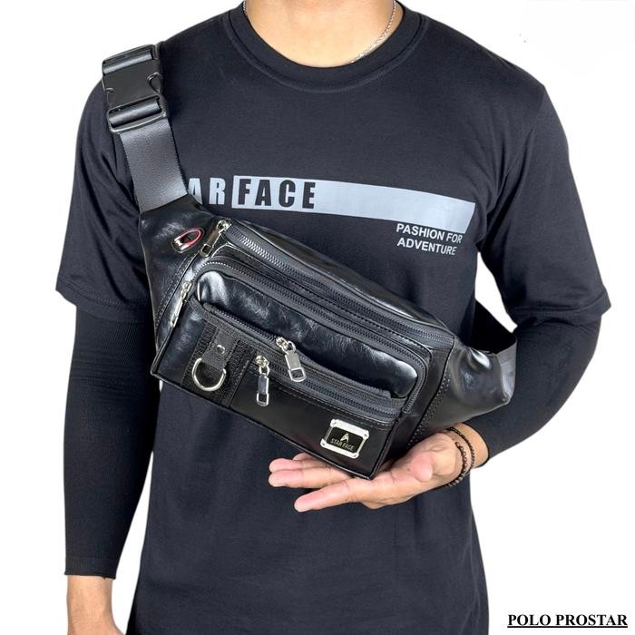 Waistbag Terlaris Polo Amstar Ukuran Besar Tas Pinggang Tas Selempang Bahu Pria Wanita Kulit Kulit