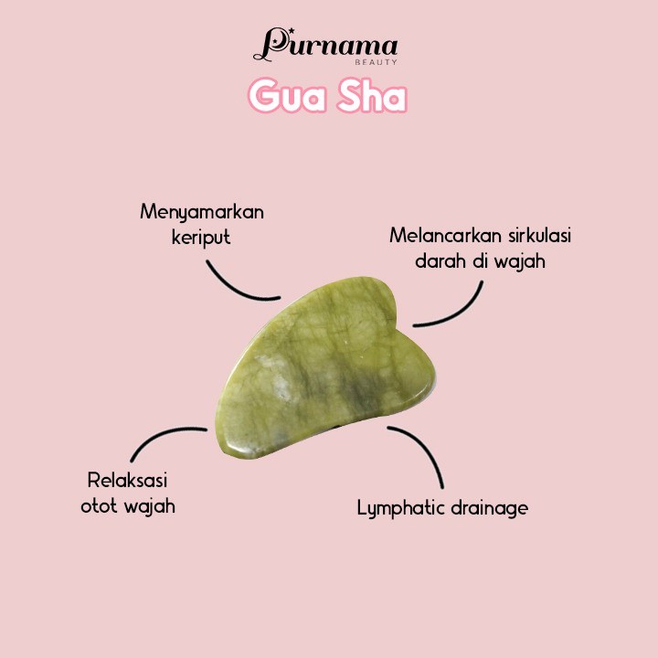 ReadyYaa-- Purnama Beauty Gua Sha - Jade Guasha (Batu Jade Asli)