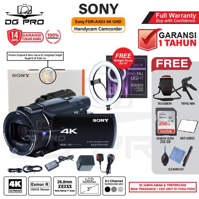 Sony FDR-AX53 4K Ultra HD Handycam Camcorder AX 53 Original