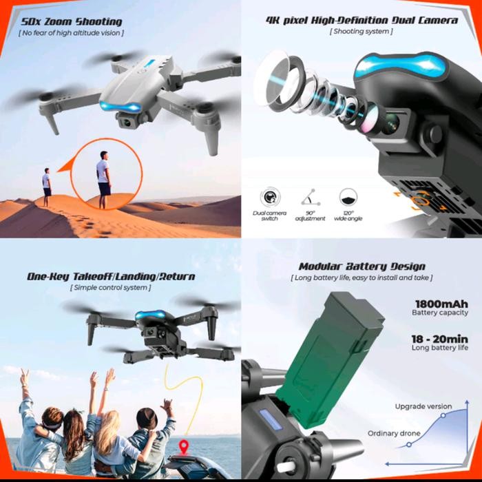 Drone E99 Pro 2 Dual Camera FPV 4K