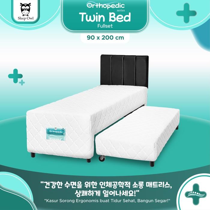 SLEEP OWL SPRINGBED 2in1 Orthopedic Rebonded 90 x 200 Kasur Sorong Anak 2 IN 1