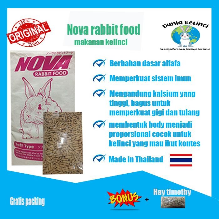 Pawretty- PELET PAKAN MAKANAN KELINCI Nova 1 kg