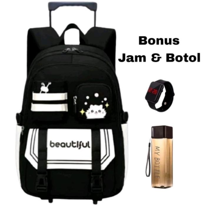 Tas ransel trolley anak tas dorong anak tas koper sekolah anak PAUD TK SD tas anak perempuan lucu