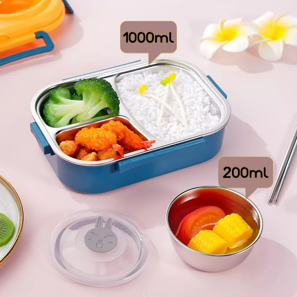 Aveline Lunch Box Kotak Makan 3 Sekat 4 Sekat 5 Sekat Sus 304 Stainless Steel / Lunch Box Stainless