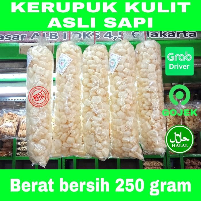 

Terlaris- Kerupuk Kulit Halal /Krupuk Jangek/Rambak Isi 250 Gram