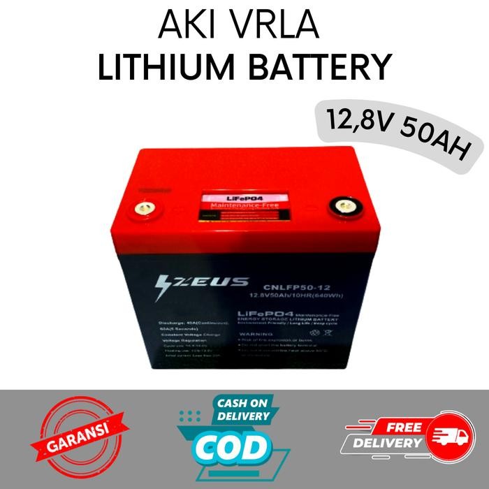 AKI BATERAI BATTERY VRLA ZEUS LITHIUM 50 AMPERE 12V50AH 12V 50AH