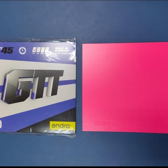 Andro Gtt 45 - Karet Pingpong Tenis Meja Spon Tipis Warna Biru & Pink