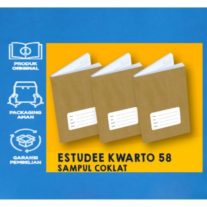 

Buku Tulis Estudee Isi 58 Lembar / Ukuran Kwarto Isi 10 Pcs / Coklat