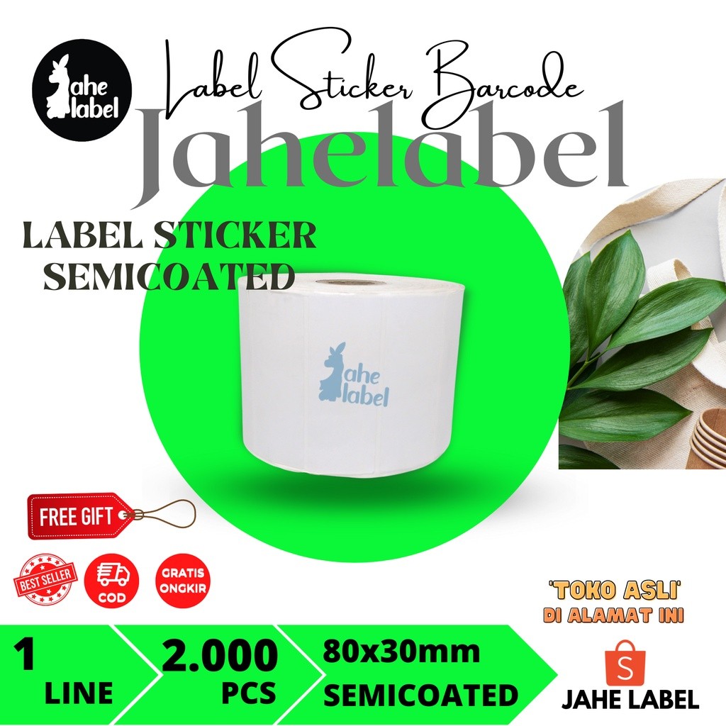 

label stiker semicoated 80x30