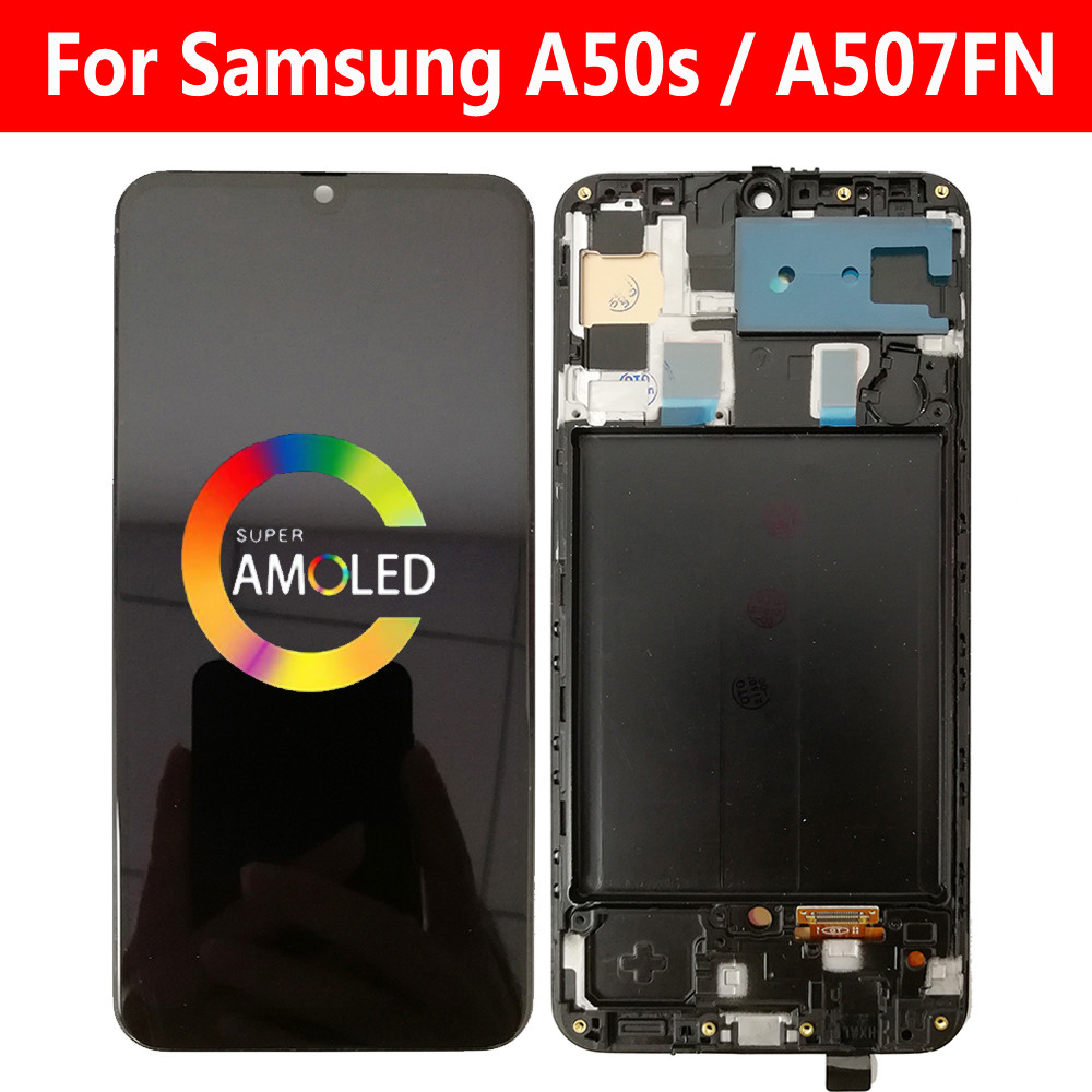Super AMOLED A507FN Display For Samsung Galaxy A50s 2019 LCD With Frame A507 SM-A507F/DS LCD Touch D