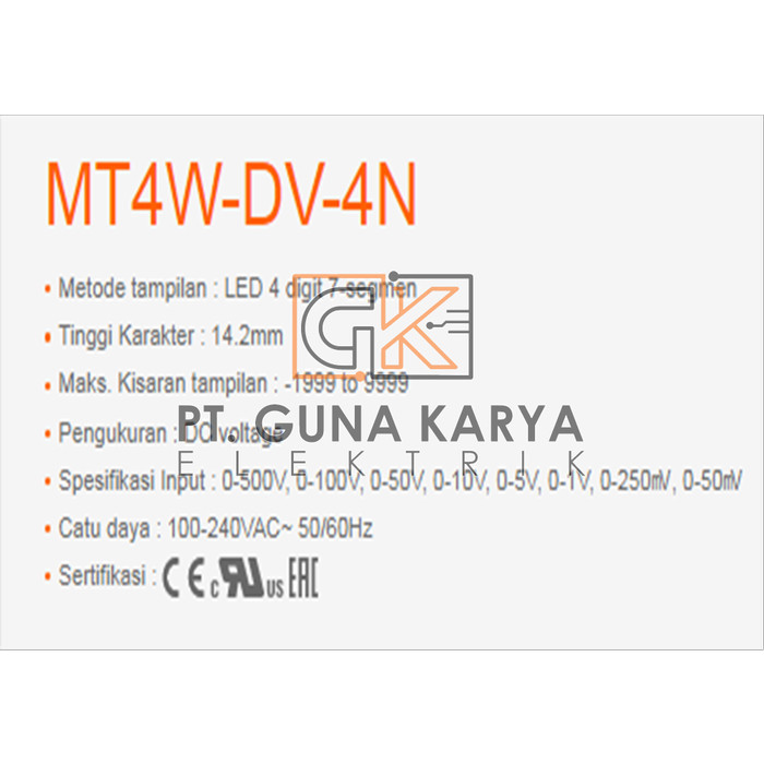 AUTONICS PANEL METER MT4W-DV-4N