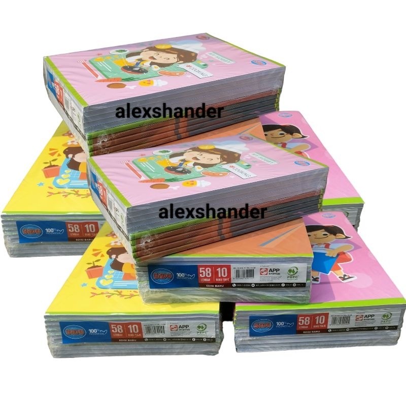 

(promo) 1 pack isi 10 buku tulis sidu 58 lembar