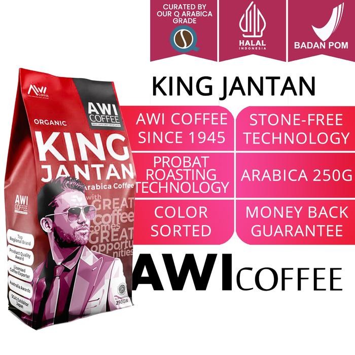 

Awi Coffee Kopi King Jantan Peaberry 250gr Biji Arabica Roasted Biji