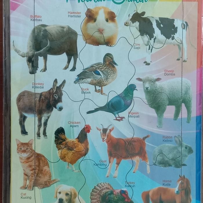 Puzzel/Puzel/Puzel anak/Puzzel kayu/Pussel anak/Puzzel karakter - HEWAN