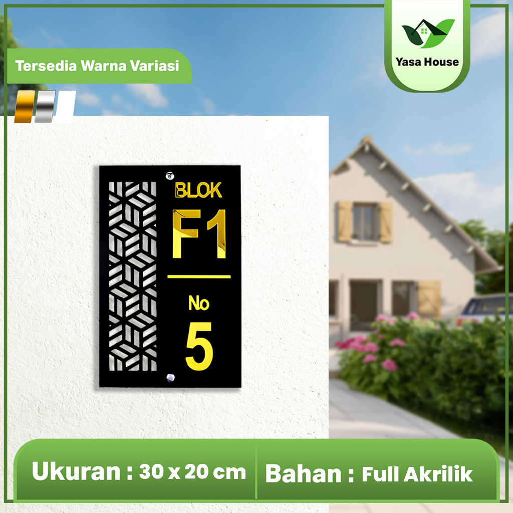Plat Rumah Custom / Papan Nomor Rumah Akrilik/Custom Nomor Rumah Akrilik